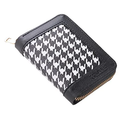 Kuber Industries Card Holder Wallet for Men Women|Debit Credit Card Holder|Wallet for Id, Visiting Card, Buisness Card|Zipper Closure Wallet|White (Pack of 2)