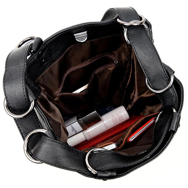Large-Capacity Convertible Leather Bag Backpack