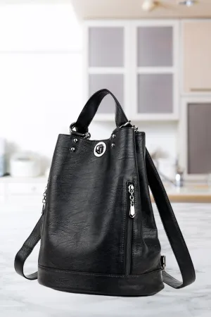 Large-Capacity Convertible Leather Bag Backpack