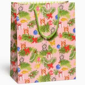 Large Christmas Cats Gift Bag