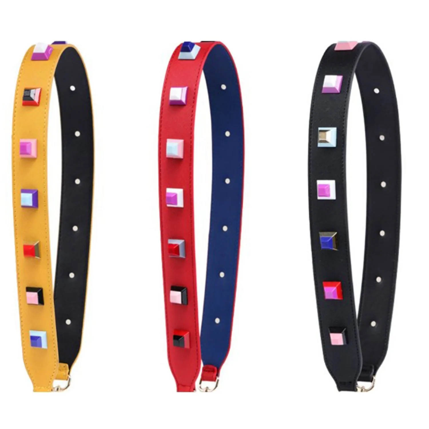 Leather Studded Purse Strap.