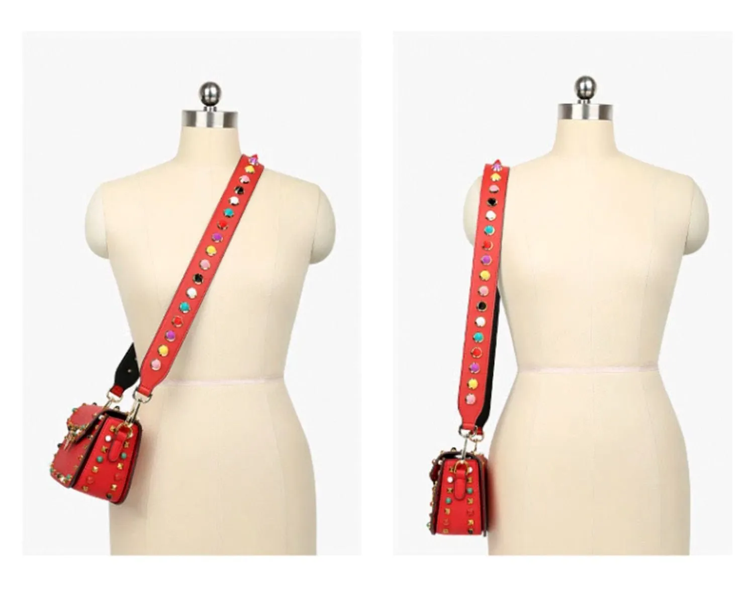 Leather Studded Purse Strap.