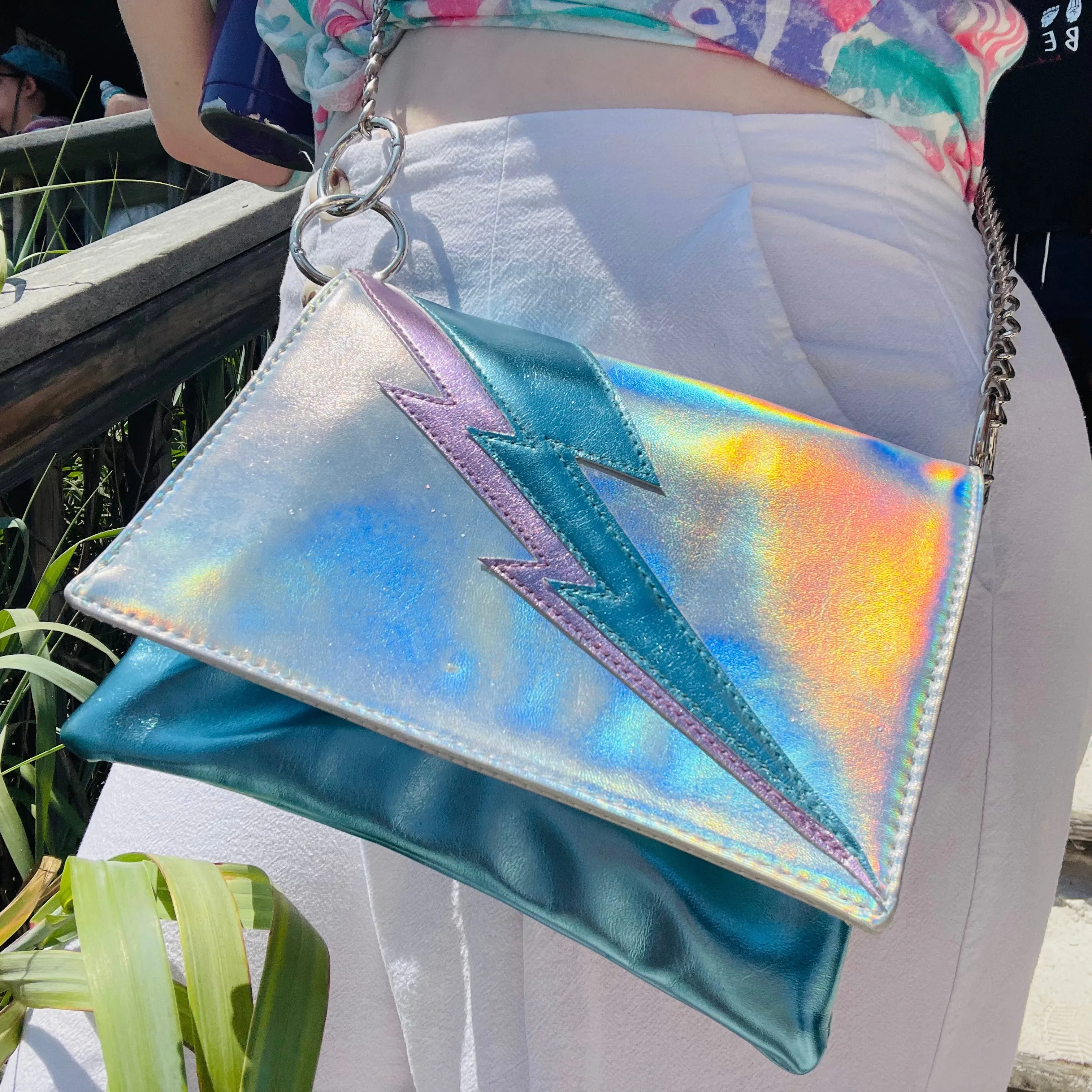Lightning Bolt Romy Convertible Clutch in Iridescent Dream