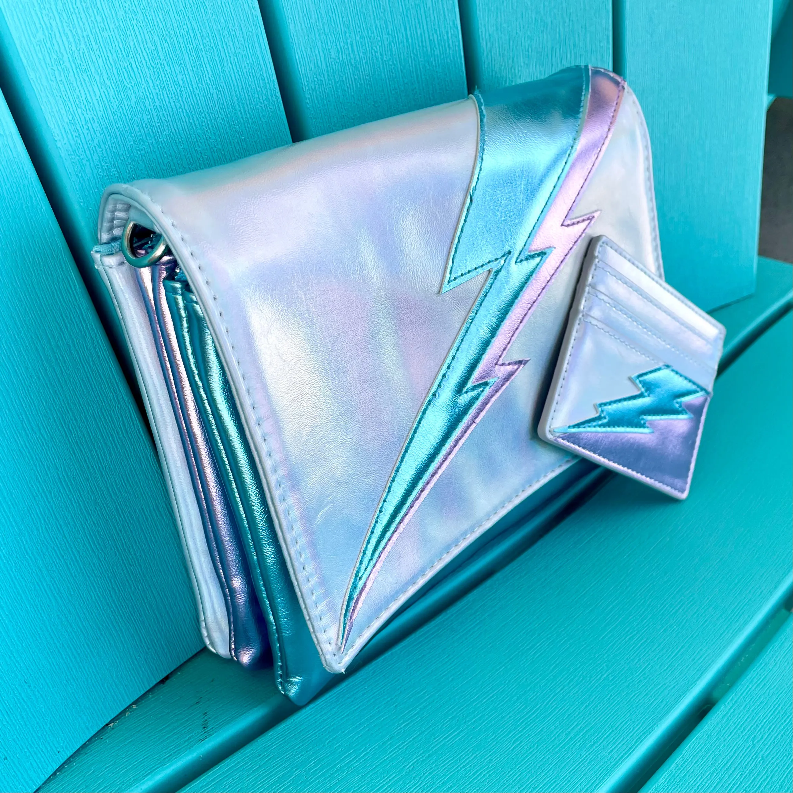Lightning Bolt Romy Convertible Clutch in Iridescent Dream