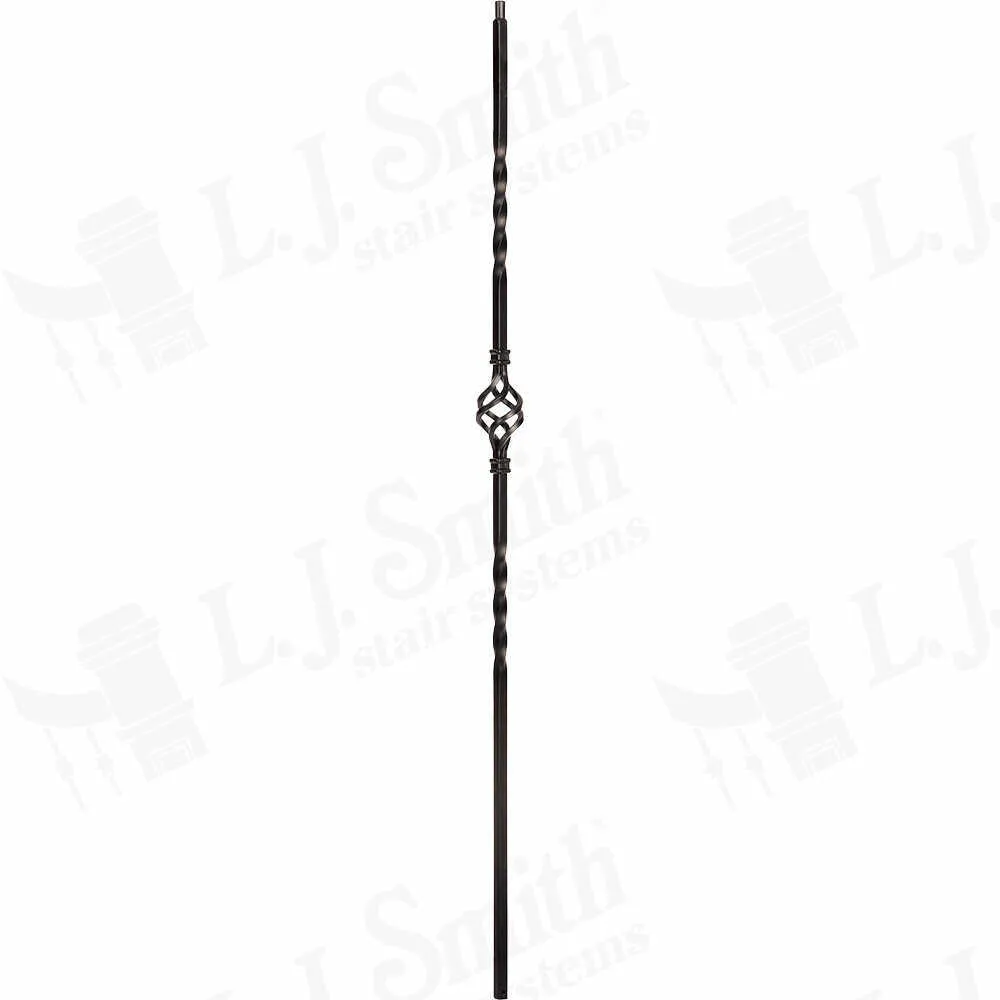 LIH-HOL1BASK44 — Single Basket Iron Baluster (1/2" Square Hollow)