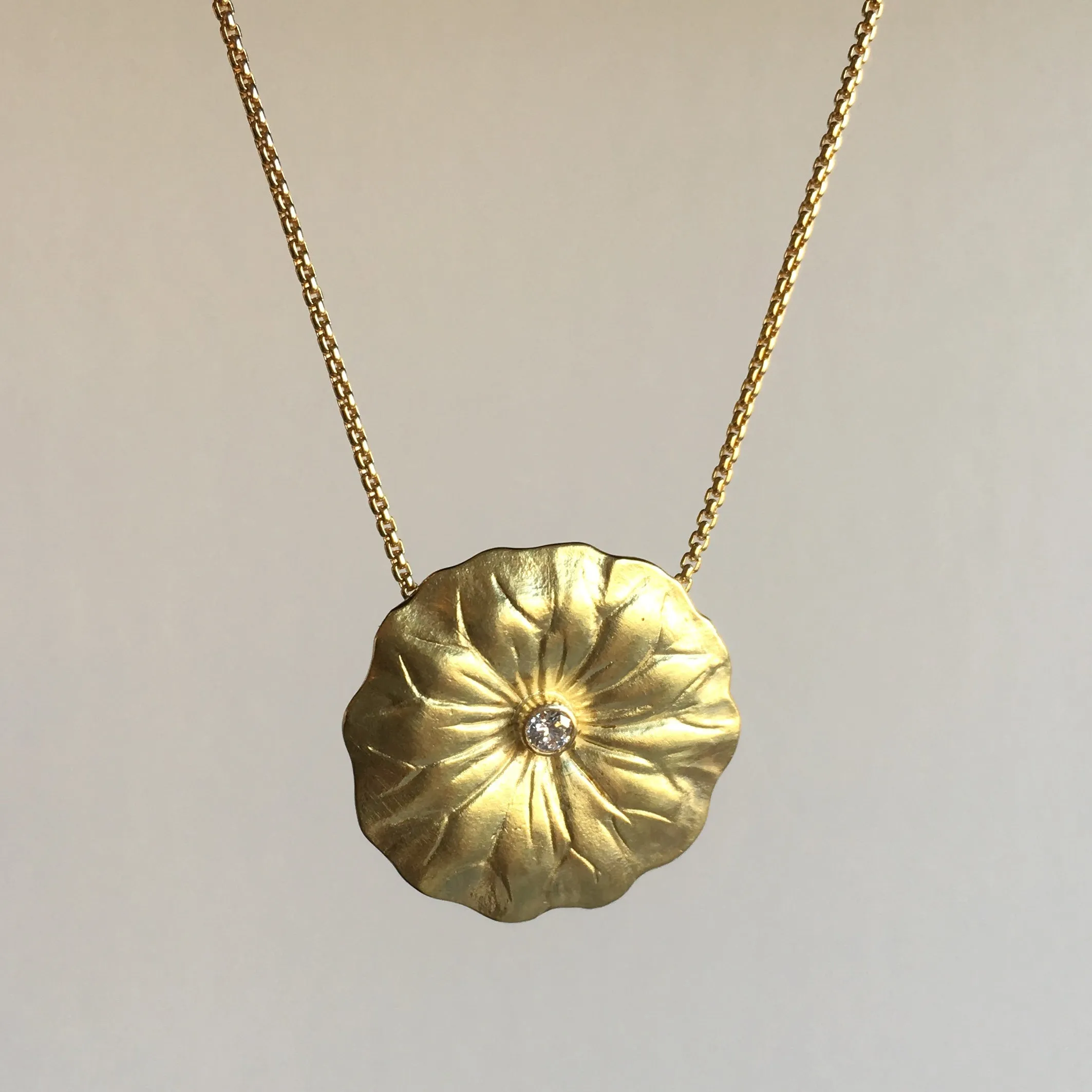 Lotus Pendant with Diamond