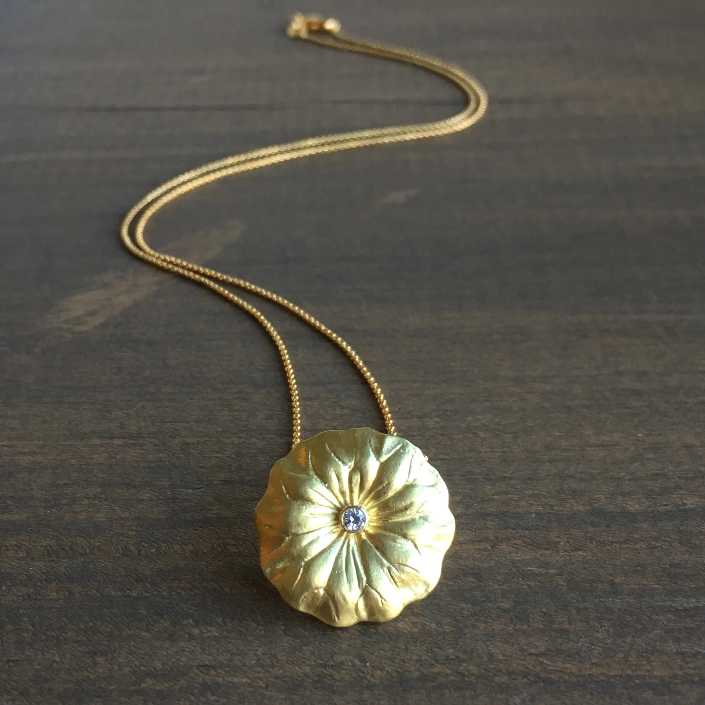 Lotus Pendant with Diamond