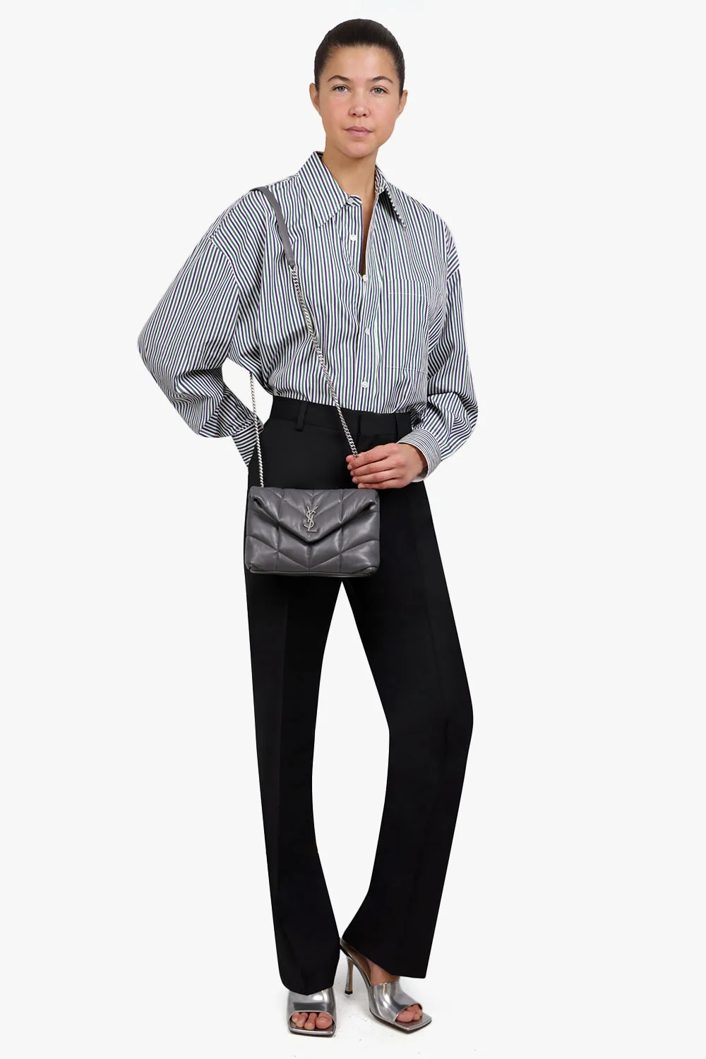 LOULOU MINI PUFFER BAG | STORM/SILVER
