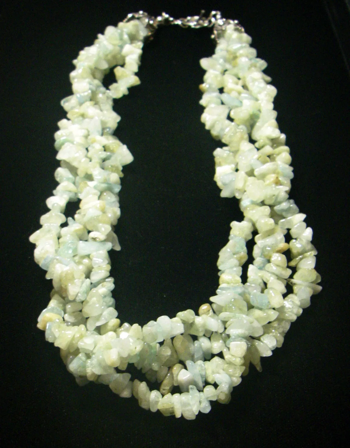 Luxurious Aquamarine, Silver Necklace