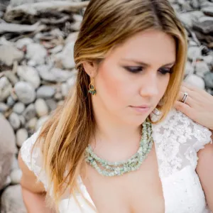 Luxurious Aquamarine, Silver Necklace