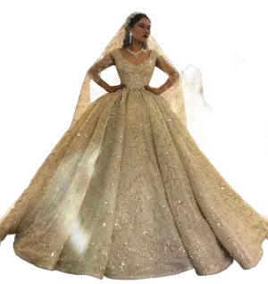 Luxurious Ballgown Wedding Dress with Crystal Embellishments