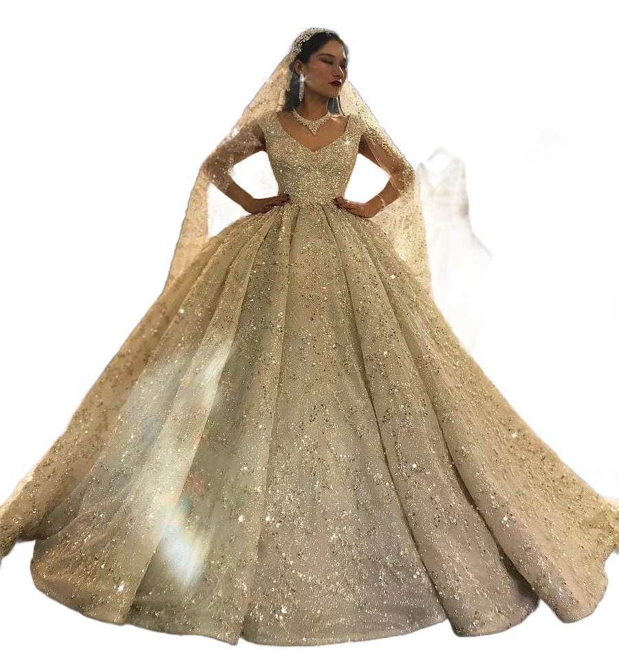 Luxurious Ballgown Wedding Dress with Crystal Embellishments