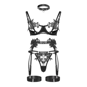 Luxurious Floral Mesh Lingerie Set