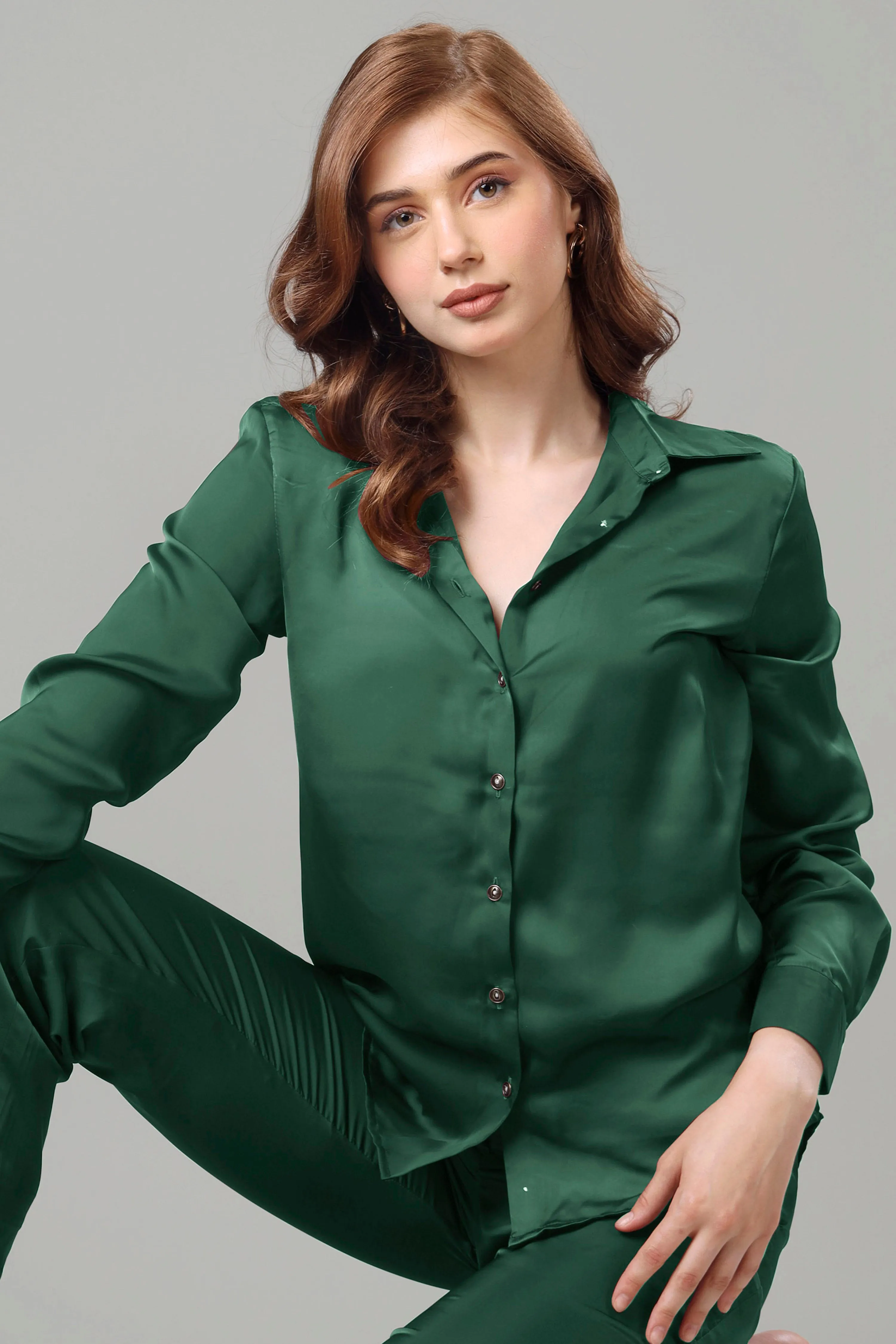 Luxurious Green Shirt For Women