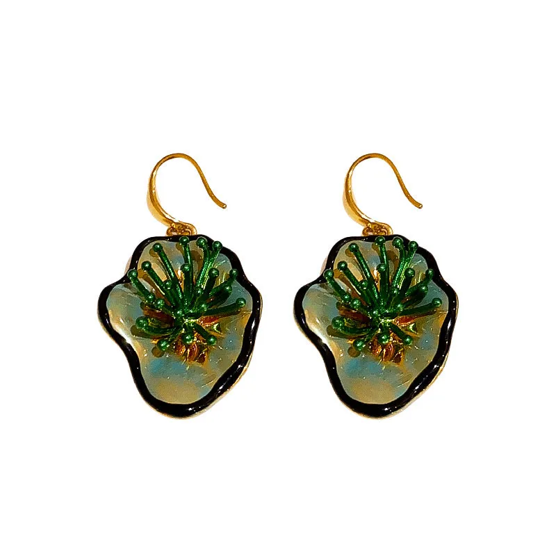 Luxurious Irregular Geometric Crown Copper Electroplating Earrings