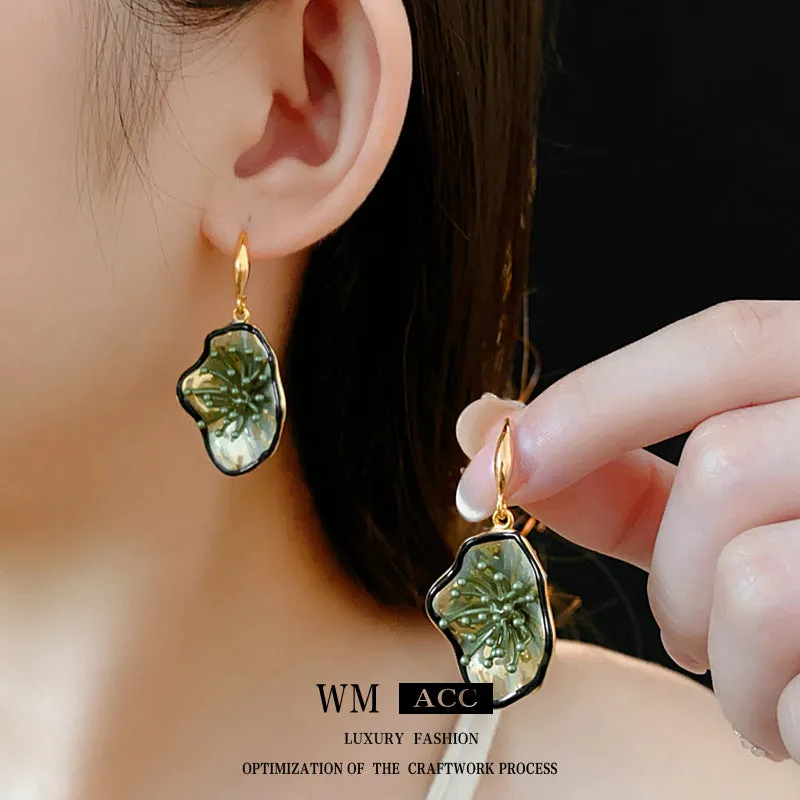 Luxurious Irregular Geometric Crown Copper Electroplating Earrings