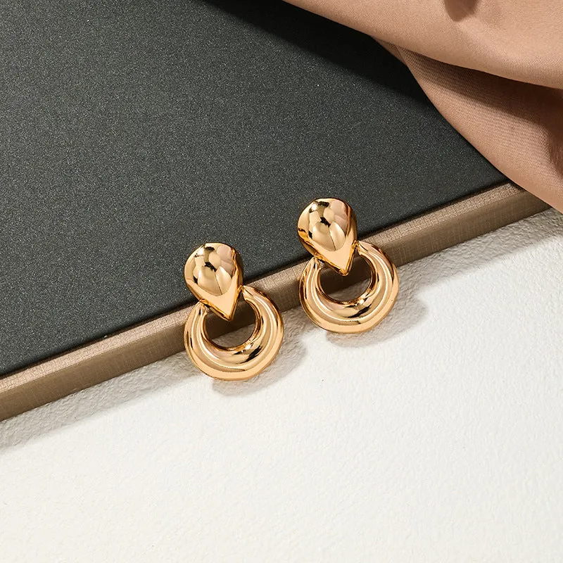 Luxurious Metal Water Drop Earrings - Vienna Verve Collection