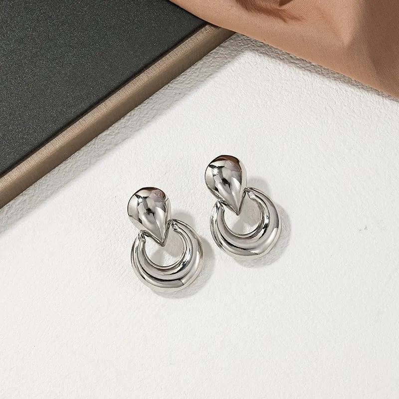 Luxurious Metal Water Drop Earrings - Vienna Verve Collection