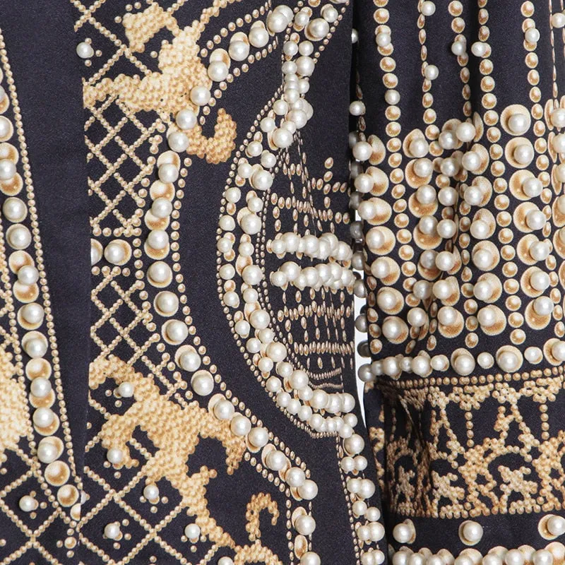 Luxurious Metallic Beaded Blazer/Dress
