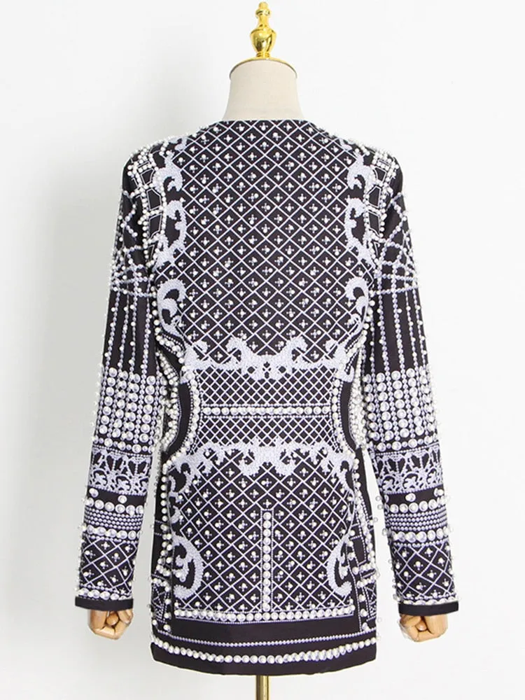 Luxurious Metallic Beaded Blazer/Dress