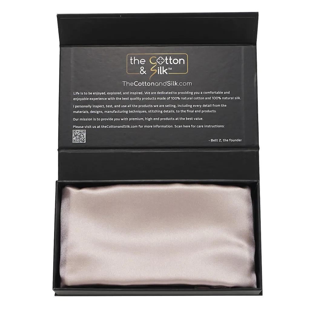 Luxurious Mulberry Silk Pillowcase, Zipper Closure, Lotus