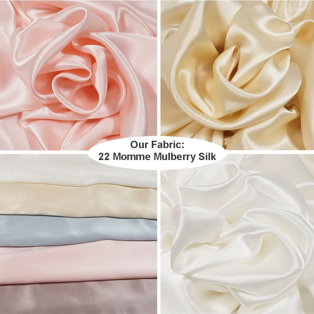 Luxurious Mulberry Silk Pillowcase, Zipper Closure, Lotus