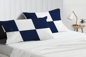 Luxurious Navy blue - white chex pillowcases
