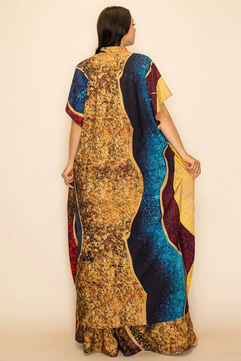 Luxurious Printed Wide Pants Set