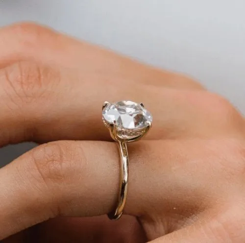 Luxurious Round Cut 4 Prong Solitaire Engagement Ring