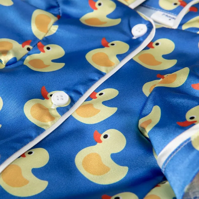 Luxurious Satin Rubber Duck Dog PJs