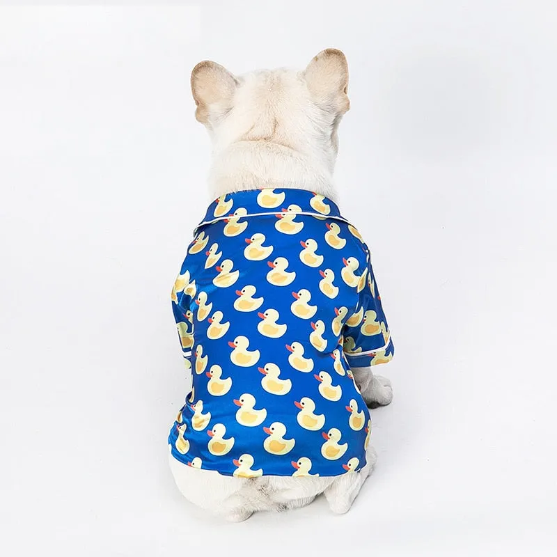 Luxurious Satin Rubber Duck Dog PJs