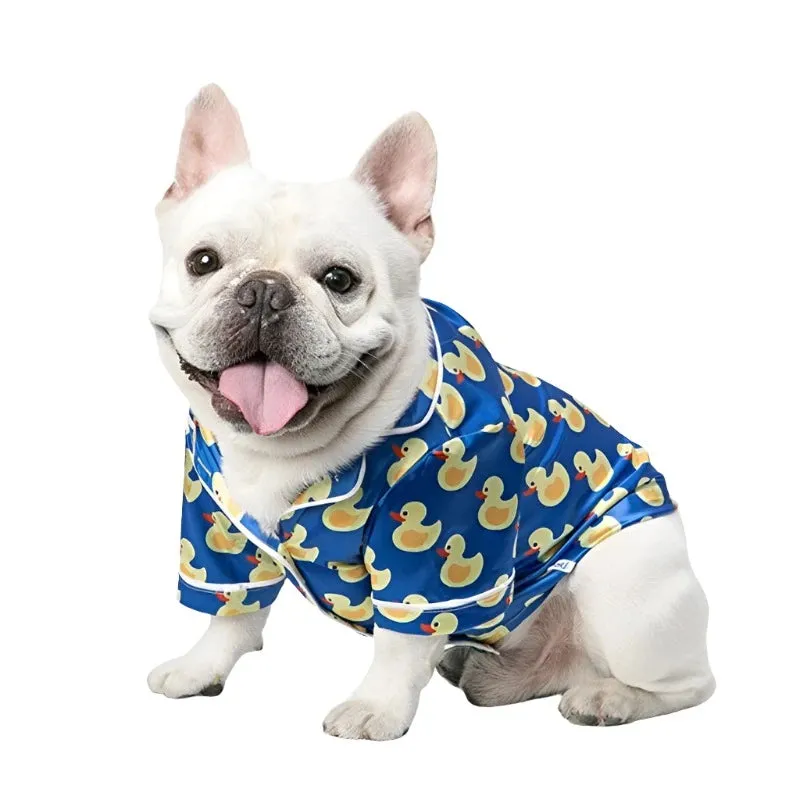 Luxurious Satin Rubber Duck Dog PJs