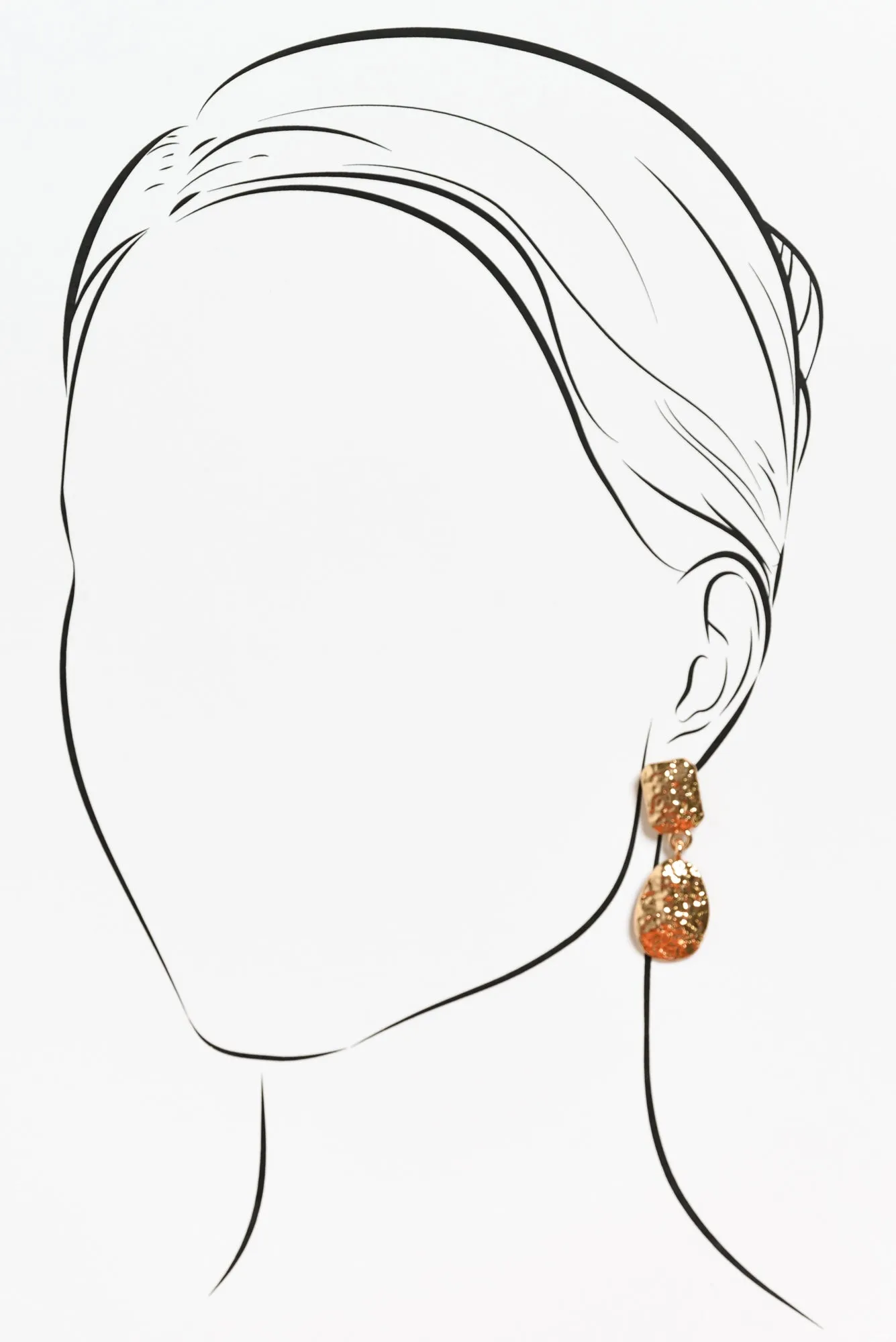 Mallow Gold Textured Drop Earrings
