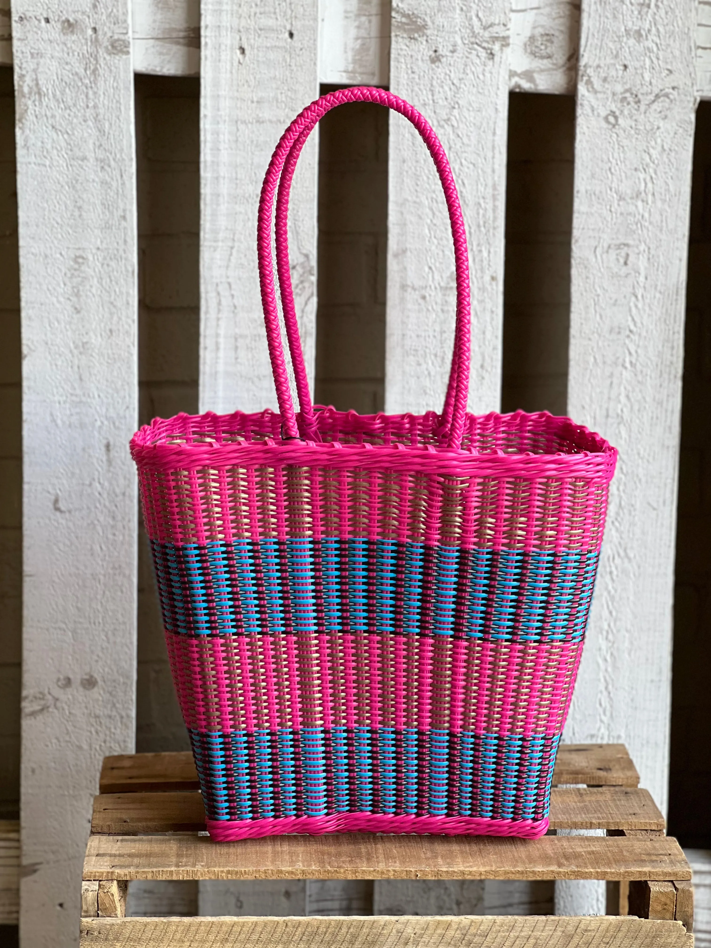 Maria Victoria Lucia Pink and Blue Tote