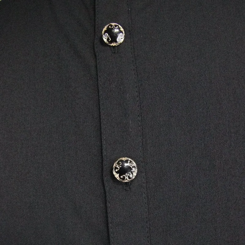 Men's Goth Dress Shirt With Ornamental Jabot