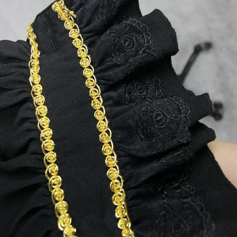 Men's Goth Dress Shirt With Ornamental Jabot