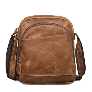 Men's Leather Messenger Bag For Large Ipad