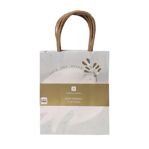 Mistletoe White Christmas Paper Gift Bag - 8 Pack