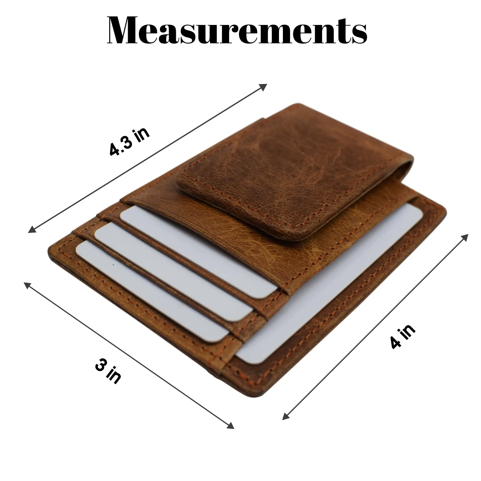 Money Clip Leather Wallet For Men Slim Front Pocket RFID Blocking with Super Strong Magnetic