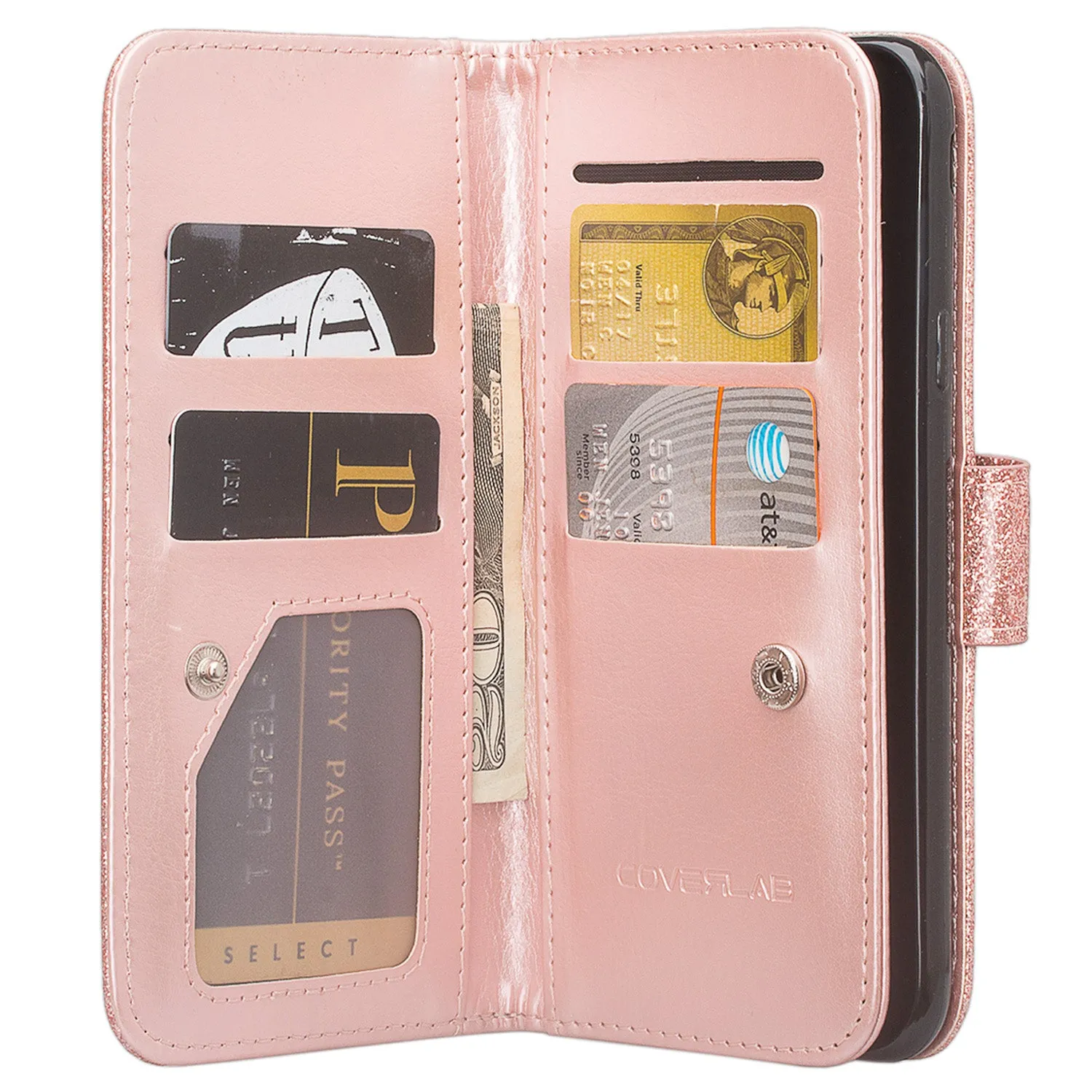 Motorola Moto Z3 Play Case, [Wrist Strap] Glitter Faux Leather Flip [Kickstand Feature] Protective Wallet Case Cover Clutch - Rose Gold