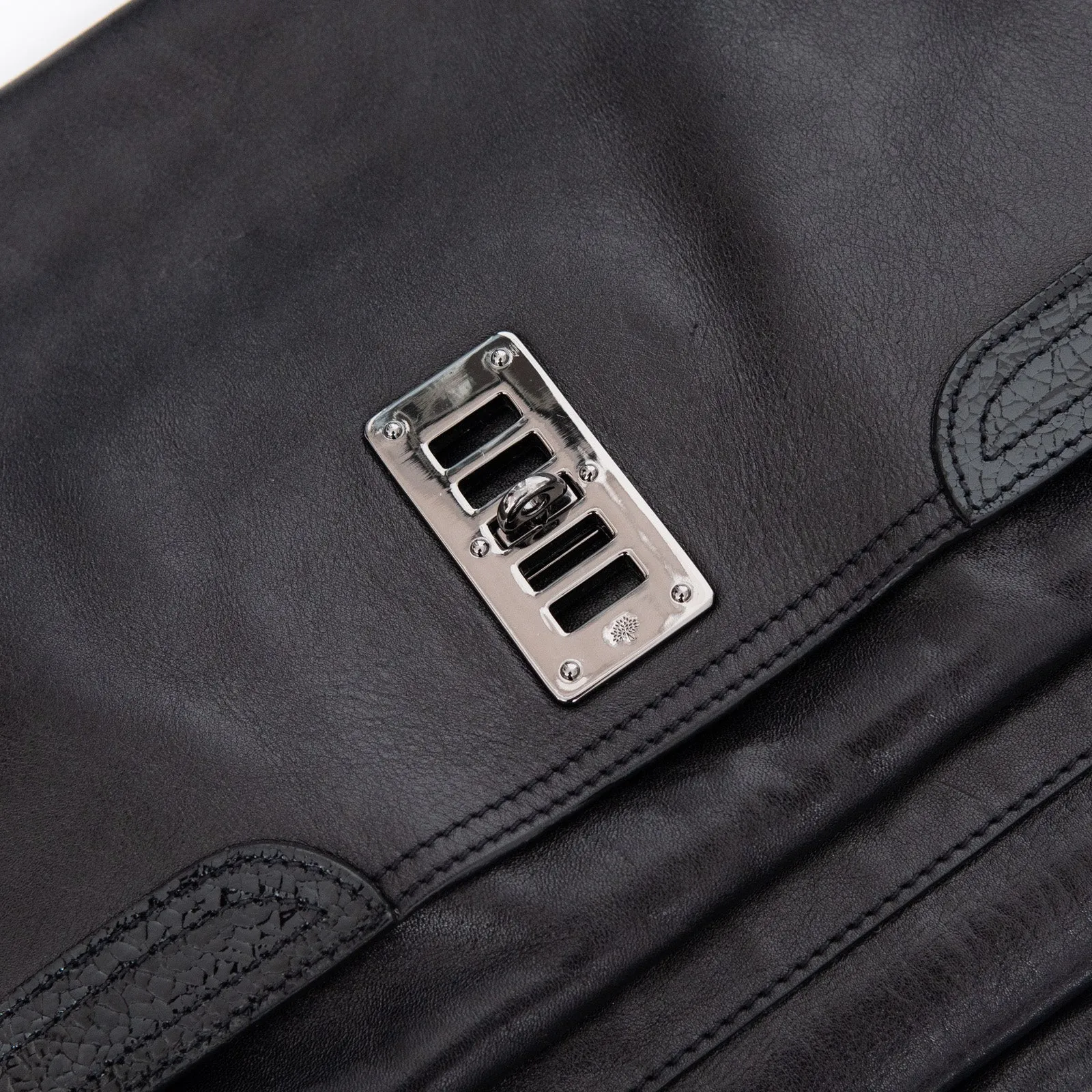 Mulberry Oversized Maggie Black Leather Clutch Bag