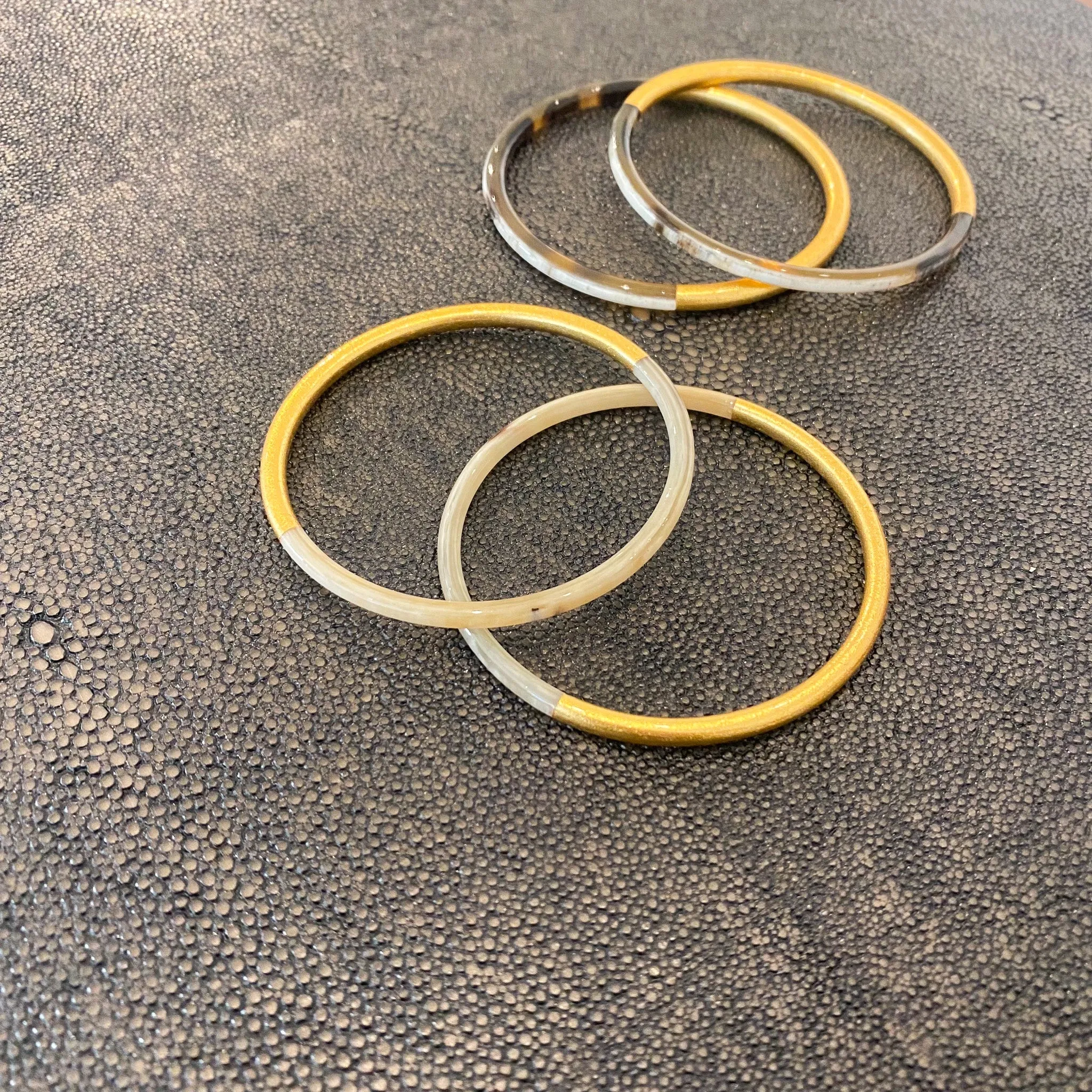 Natural Horn with Gold Bangle