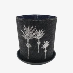 Nikau Ecofelt Grow Bag White Print on Dark Grey
