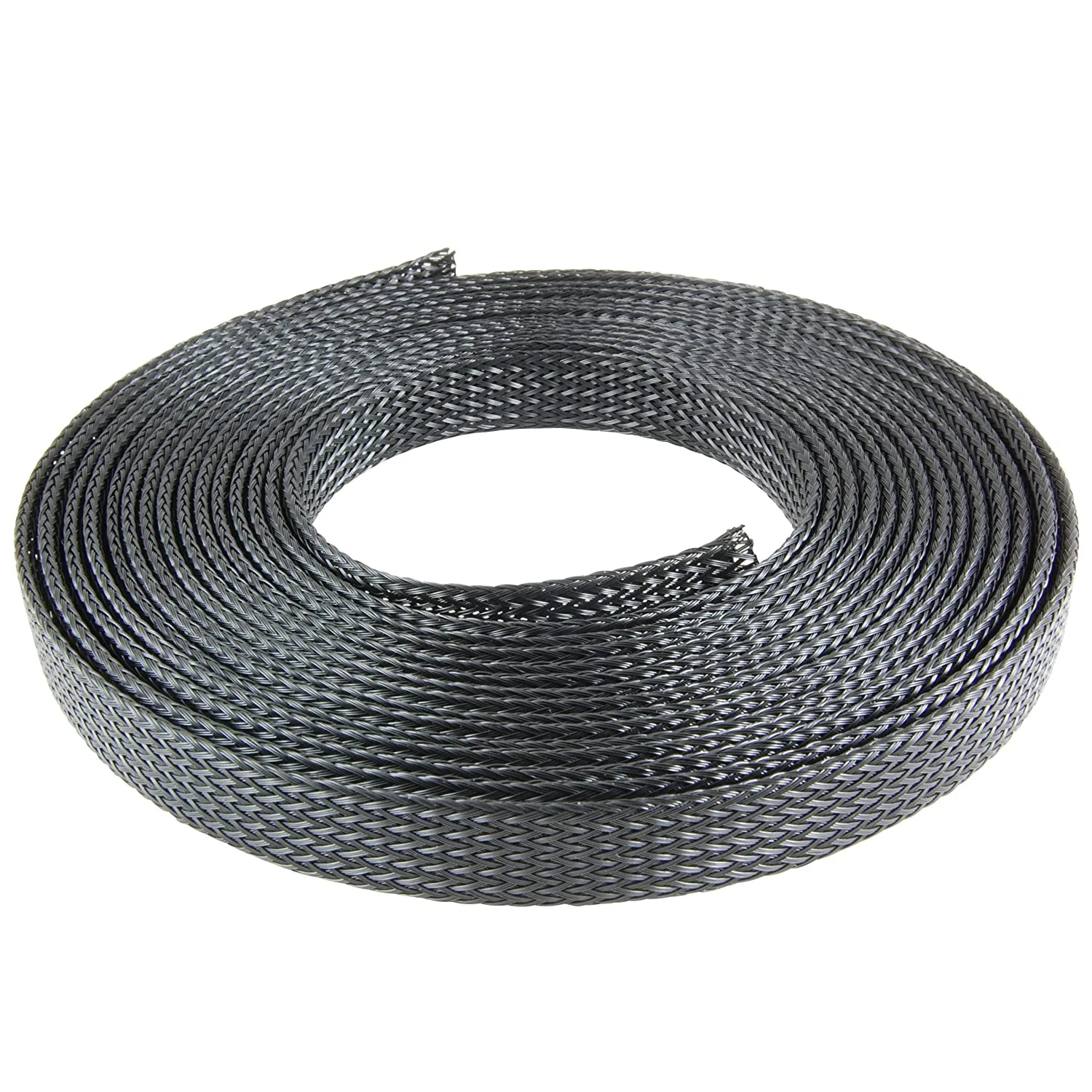 NTE 04-ES-250 1/4 Inch Braided Expandable Sleeving, Flame Retardant, Black, 16.4FT Roll