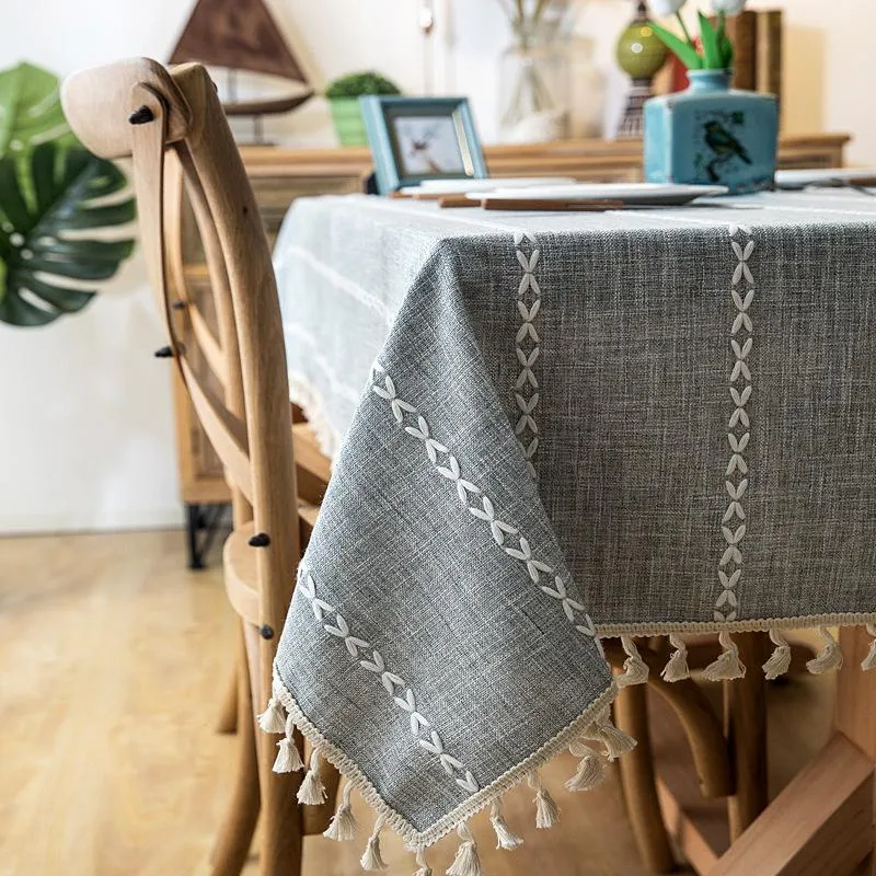 Ornamental Dining Table Cover with Tassel
