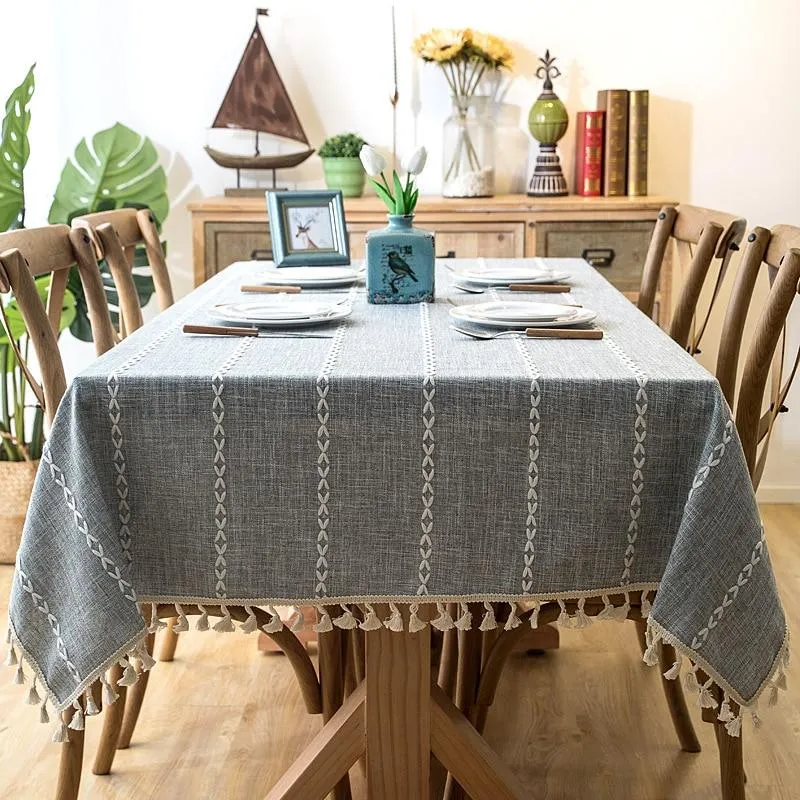 Ornamental Dining Table Cover with Tassel