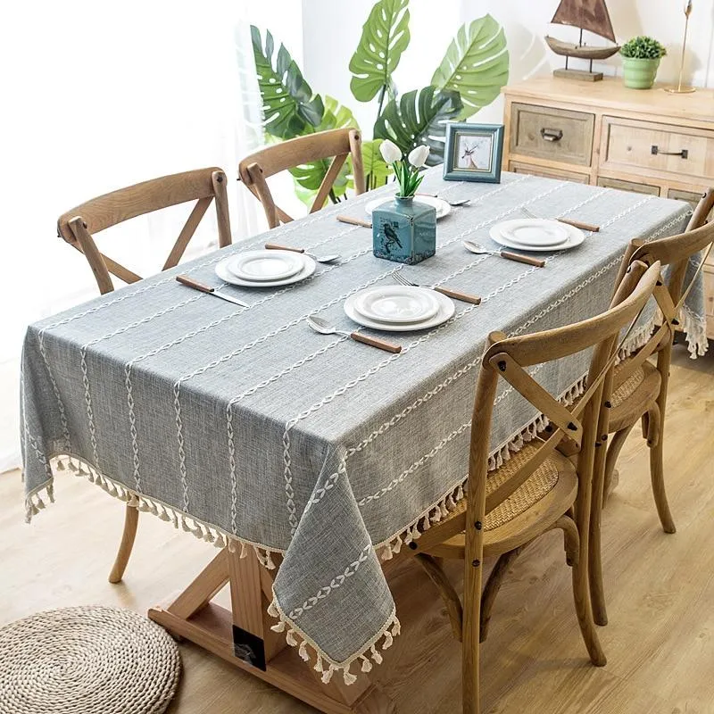 Ornamental Dining Table Cover with Tassel