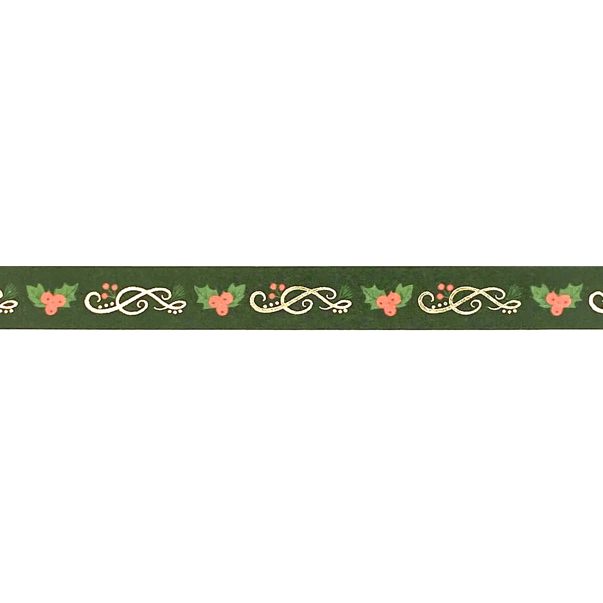 Ornamental Holly washi (10mm   light gold foil) - Restock