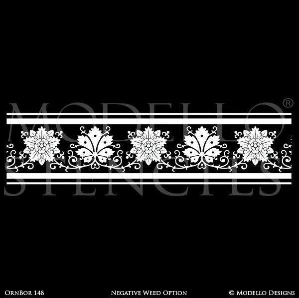 OrnBor148 Custom Border Stencil