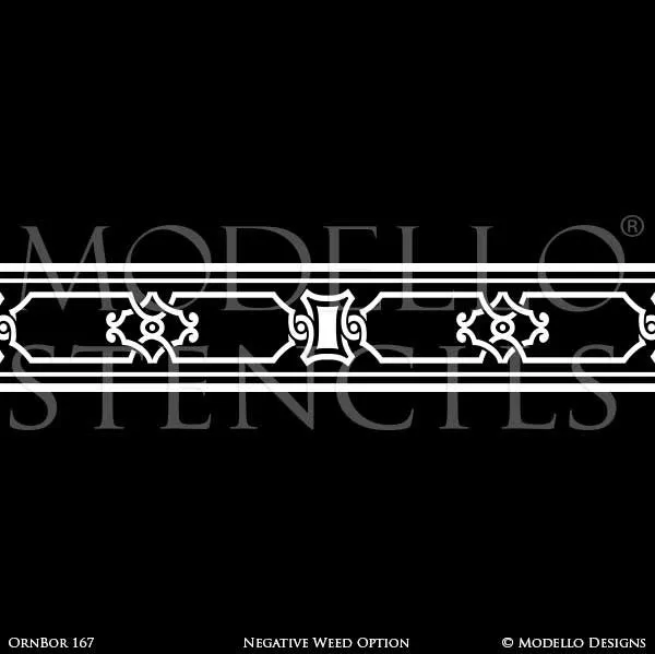 OrnBor167 Custom Border Stencil